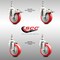 Service Caster 4 Inch 316SS Red Polyurethane 12mm Threaded Stem Caster Lock Brake, 2PK SS316TSTTL20S414-PPUB-RED-M1215-2-S2 - alternate 5